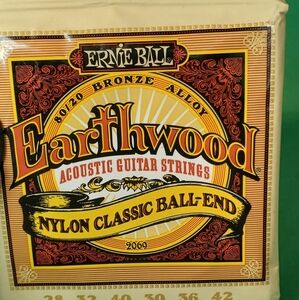 Ernie Ball Earthwood 80/20 Bronze Folk Nylon Acoustic Guitar Strings, P02069